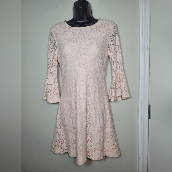 Lulus Favorite Flair Soft Pink Lace Mini Dress sz XS CD108L - Picture 2 of 11